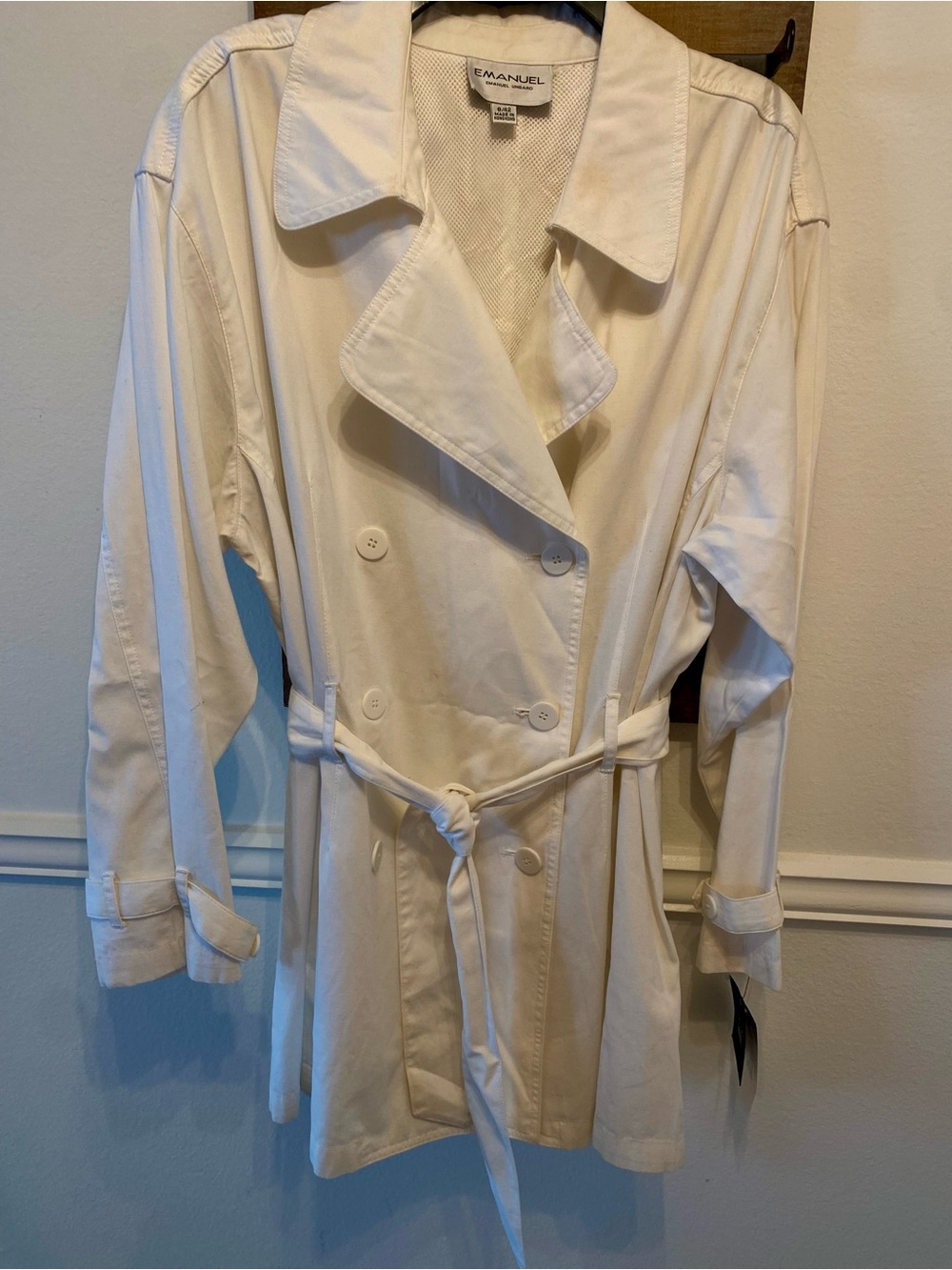 NWT RARE Emanuel Ungaro Gruppo GFT Double Breasted Trench Jacket Sz 8/10